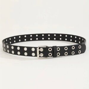 Leather faux hole belt